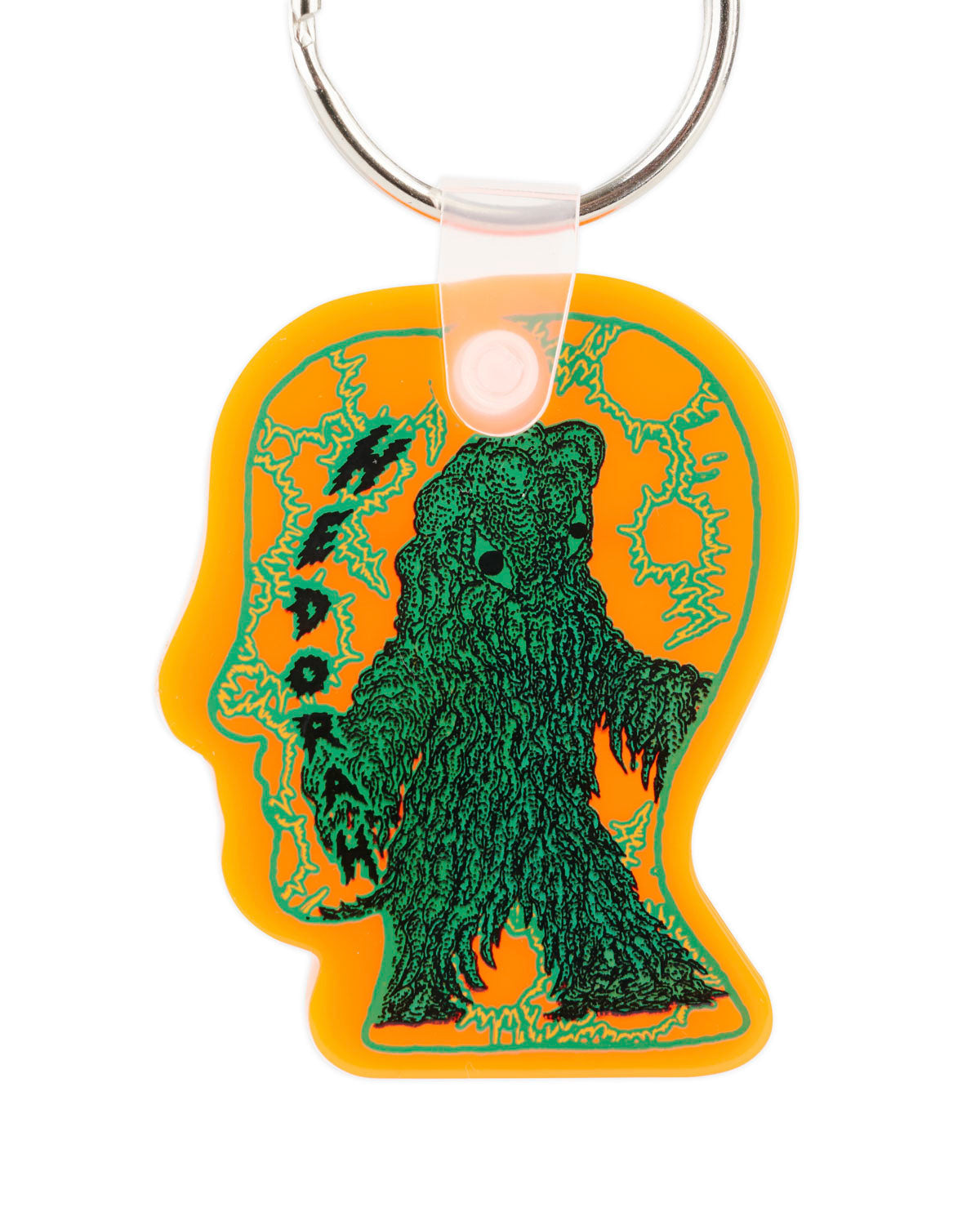 Brain Dead x Godzilla Hedorah Logohead Keychain - Clear Orange - 2