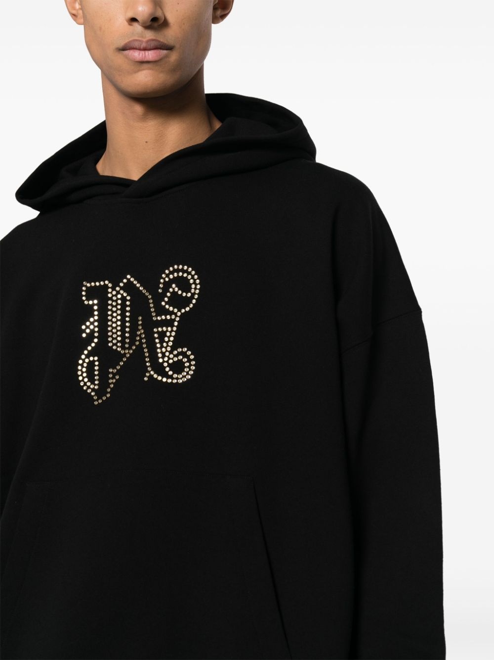 Monogram Statement studded cotton hoodie - 5