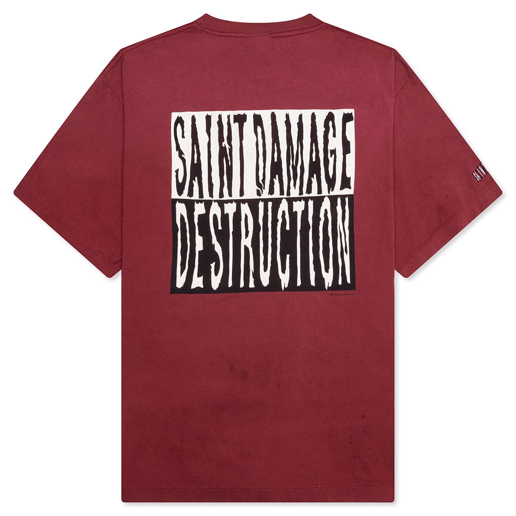 SAINT DAMAGE S/S TEE - BURGUNDY - 2