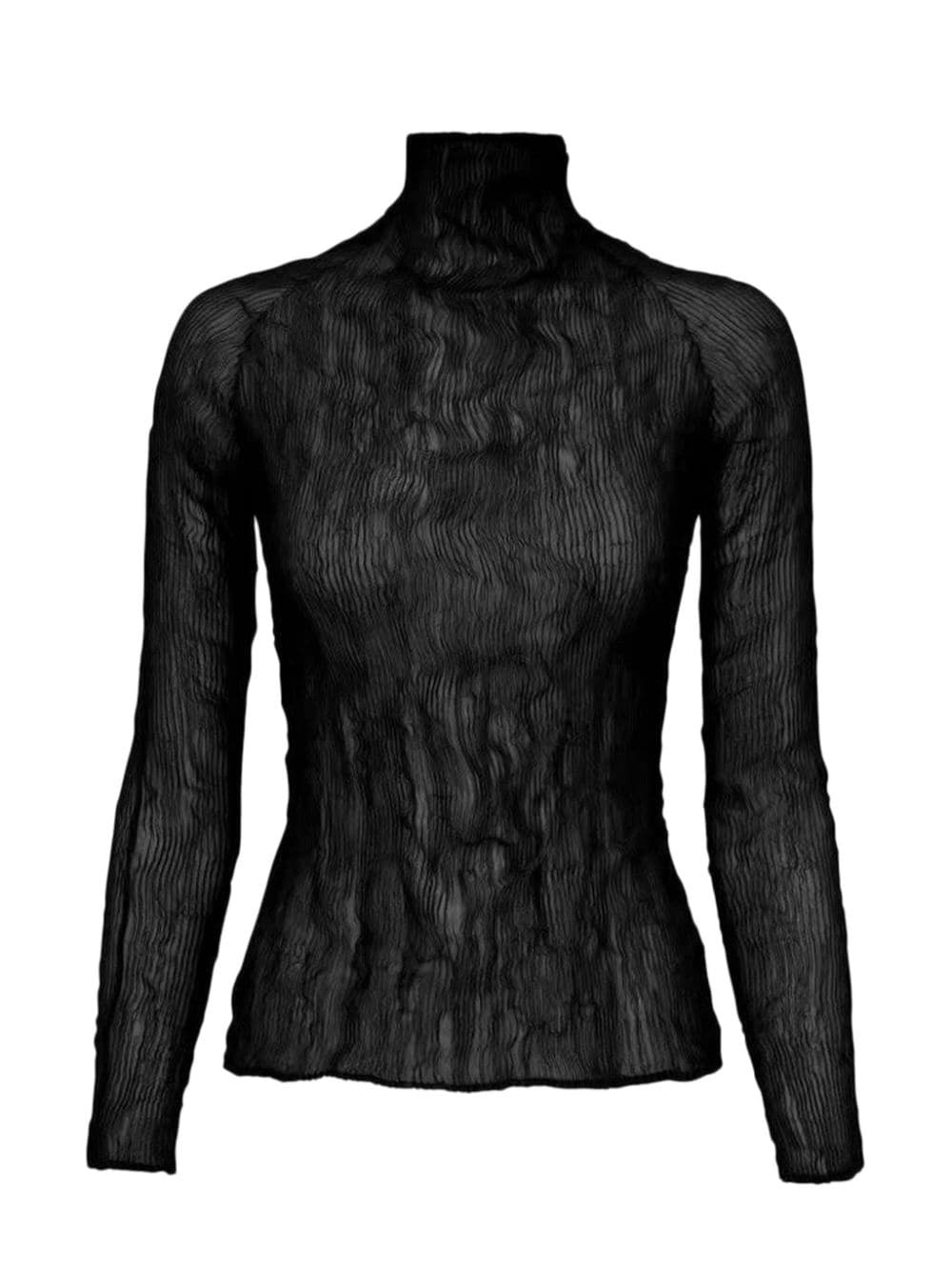 plissÃ© high-neck top - 1