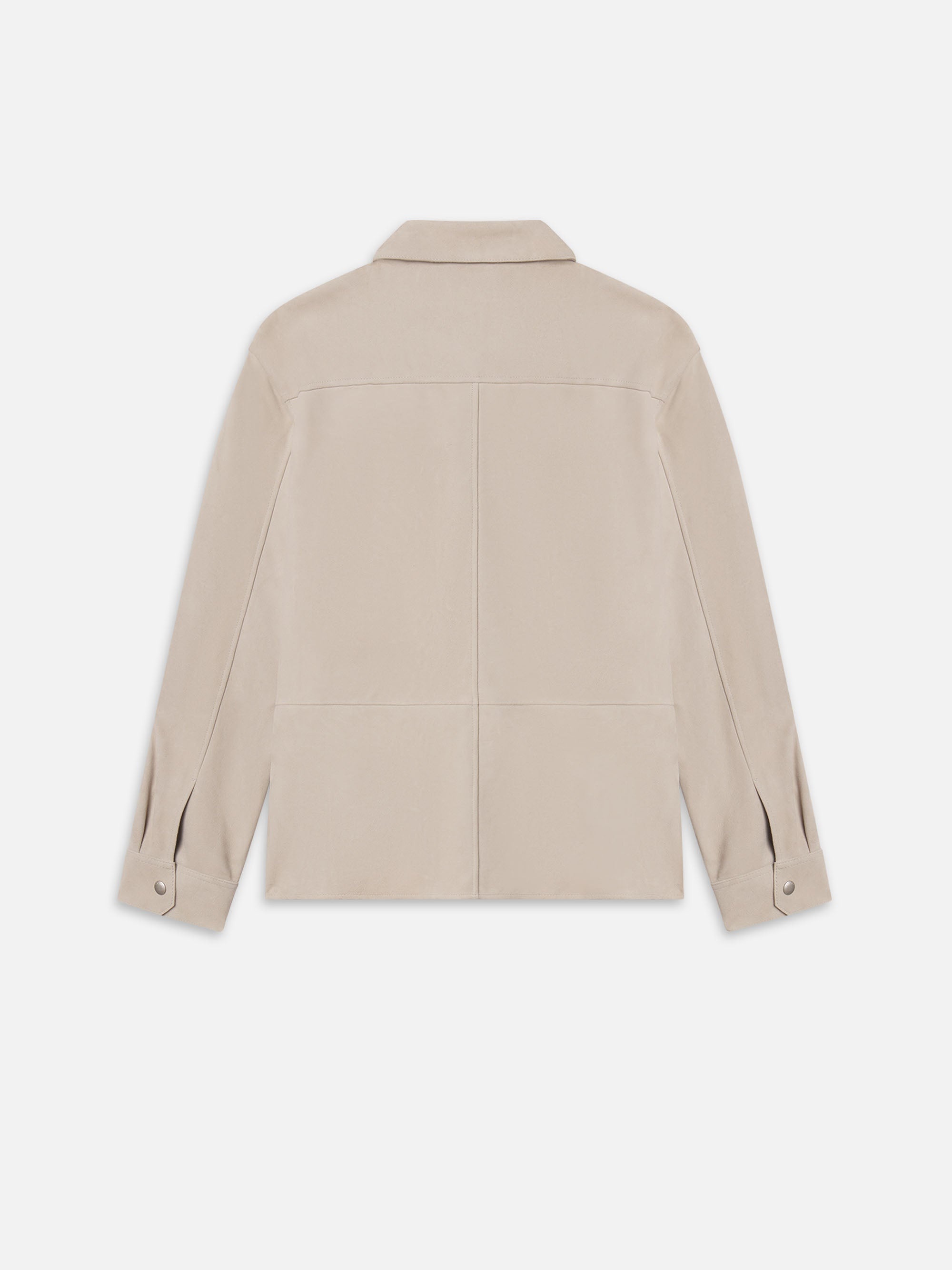 Suede Overshirt in Stone Beige - 5