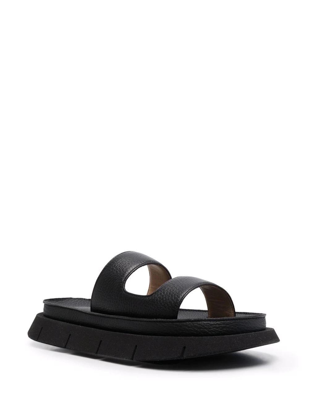 slip-on leather sandals - 4