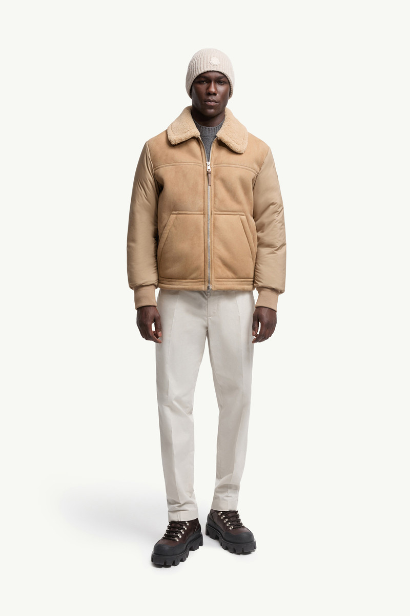 Moncler Tonnay Suede & Shearling Short Down Jacket outlook