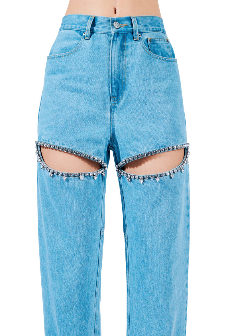 AREA CRYSTAL SLIT JEAN outlook