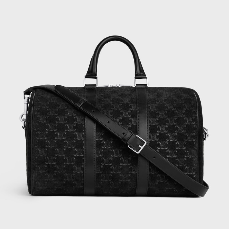 LARGE BOSTON in SUEDE CALFSKIN WITH TRIOMPHE EMBOSSED 3