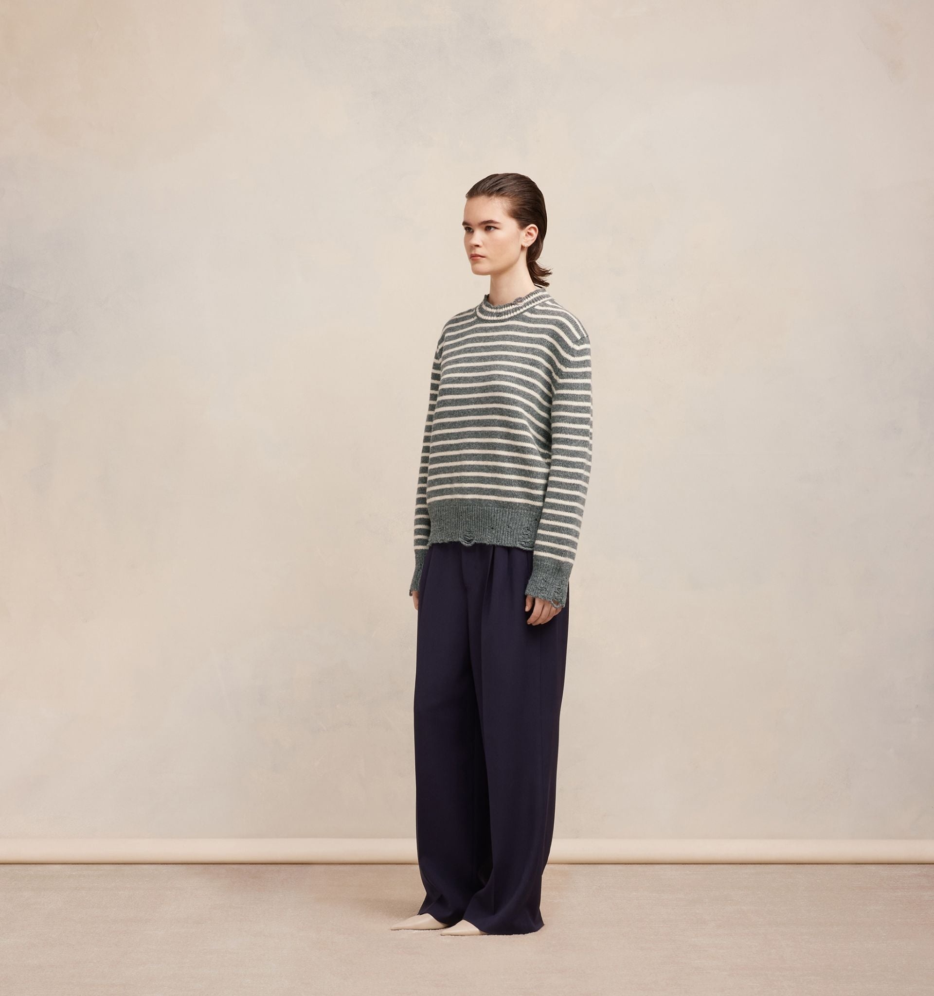 Striped Sweater With Cut Out Details - 5