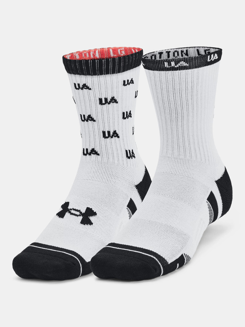 Unisex UA Performance Cotton 2 Pack Mid-Crew Socks 3