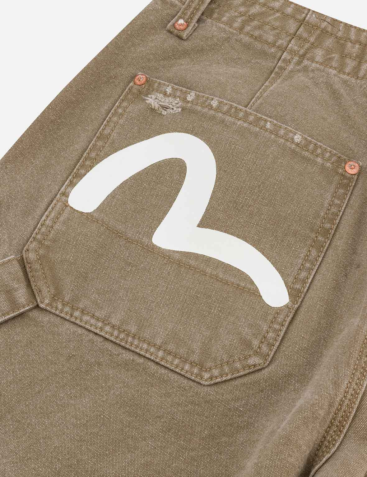 SEAGULL EMBROIDERY AND LOGO PRINT RELAX FIT WASHED PANTS - 11