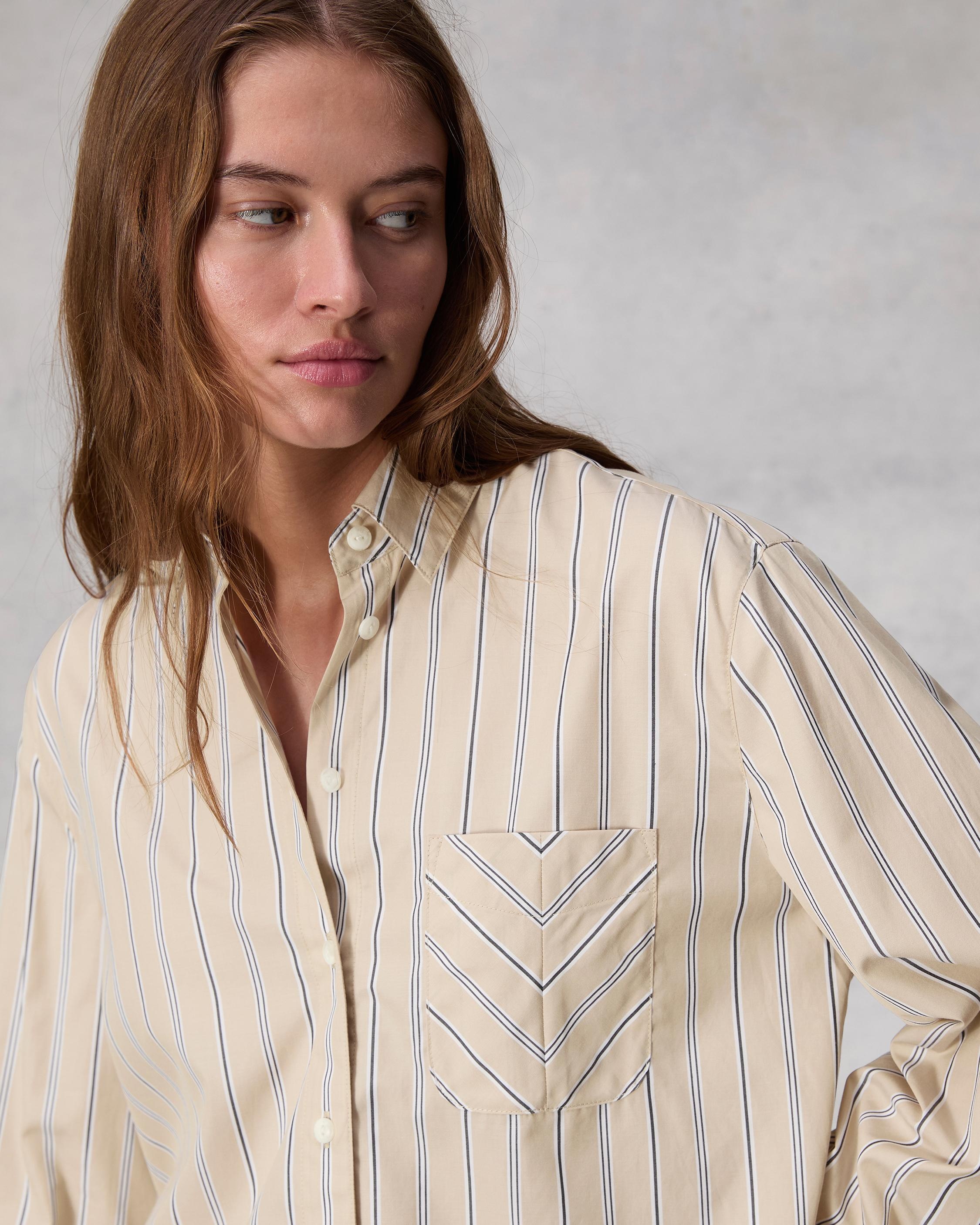 Maxine Cropped Cotton Poplin Shirt
Relaxed Fit Button Down - 6