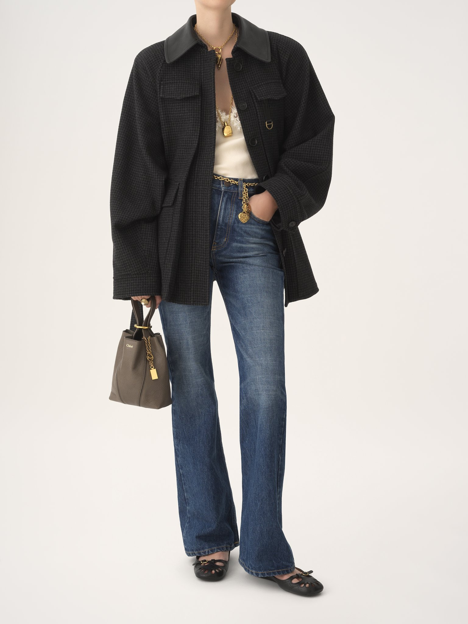 SMALL CHLOÉ SPIN TOTE BAG IN GRAINED LEATHER - 7