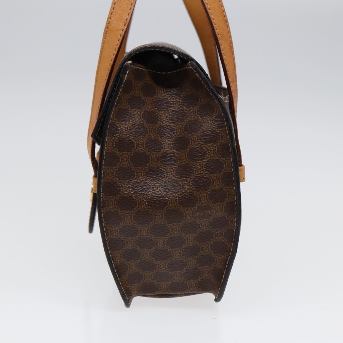 CELINE Macadam Canvas Hand Bag Pvc Leather Brown Gold - 3