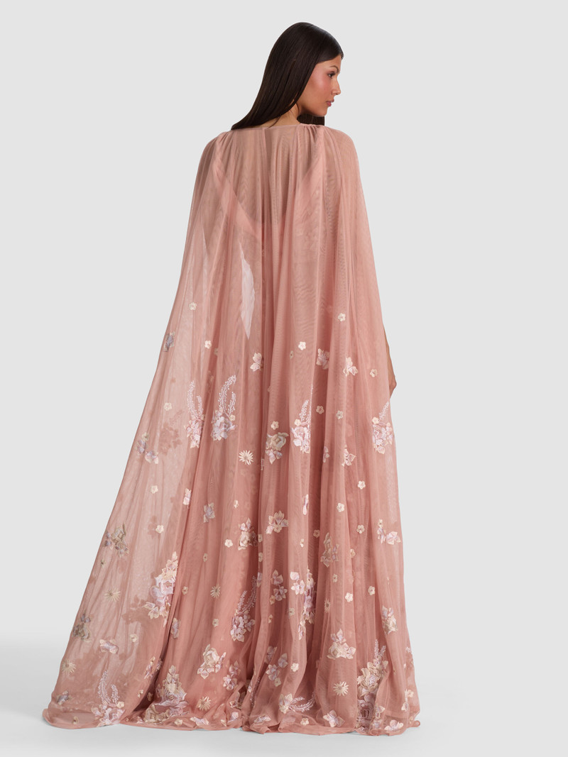 AZRIELLA EMBROIDERED MAXI GOWN CAPE 5