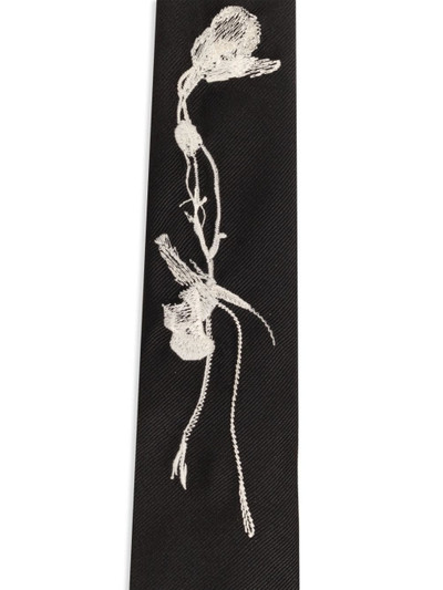 Alexander McQueen flower embroidered silk tie outlook