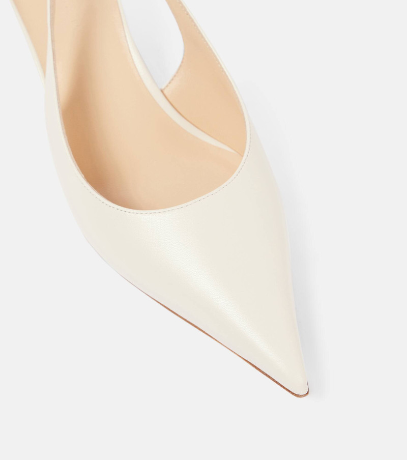 Bridal leather slingback pumps 5
