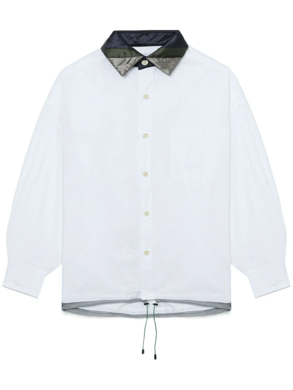 striped-collar cotton shirt - 1