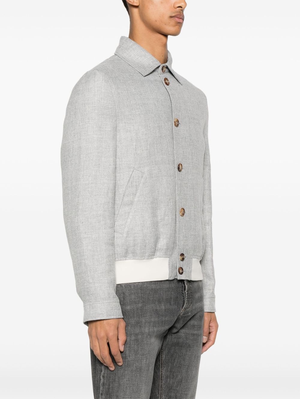 mélange-effect bomber jacket - 3