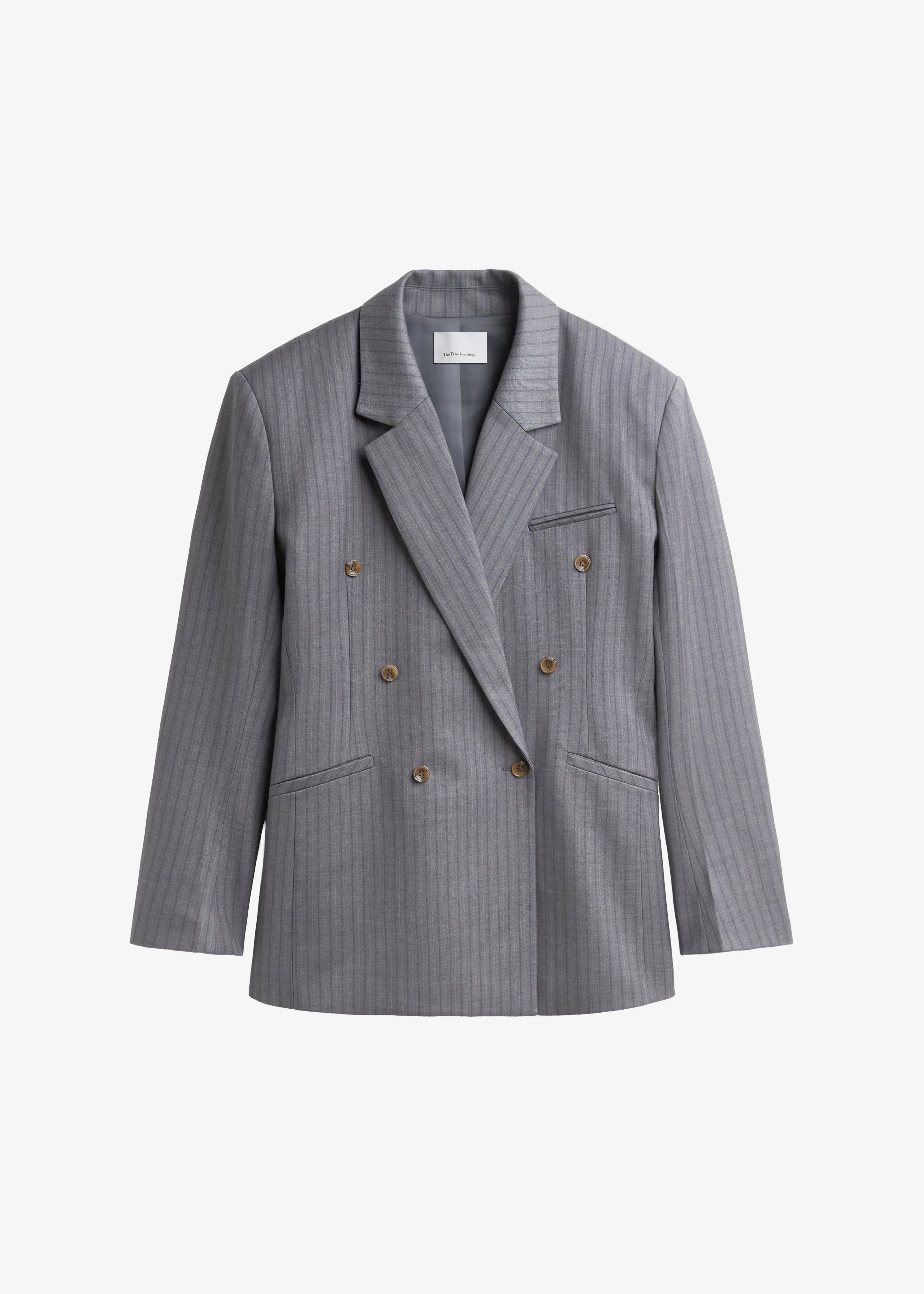 Helmond Double-Breasted Blazer - Grey Multi Stripe - 1