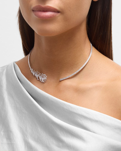 Boucheron Plume de Paon 18K White Gold Diamond Choker Necklace outlook