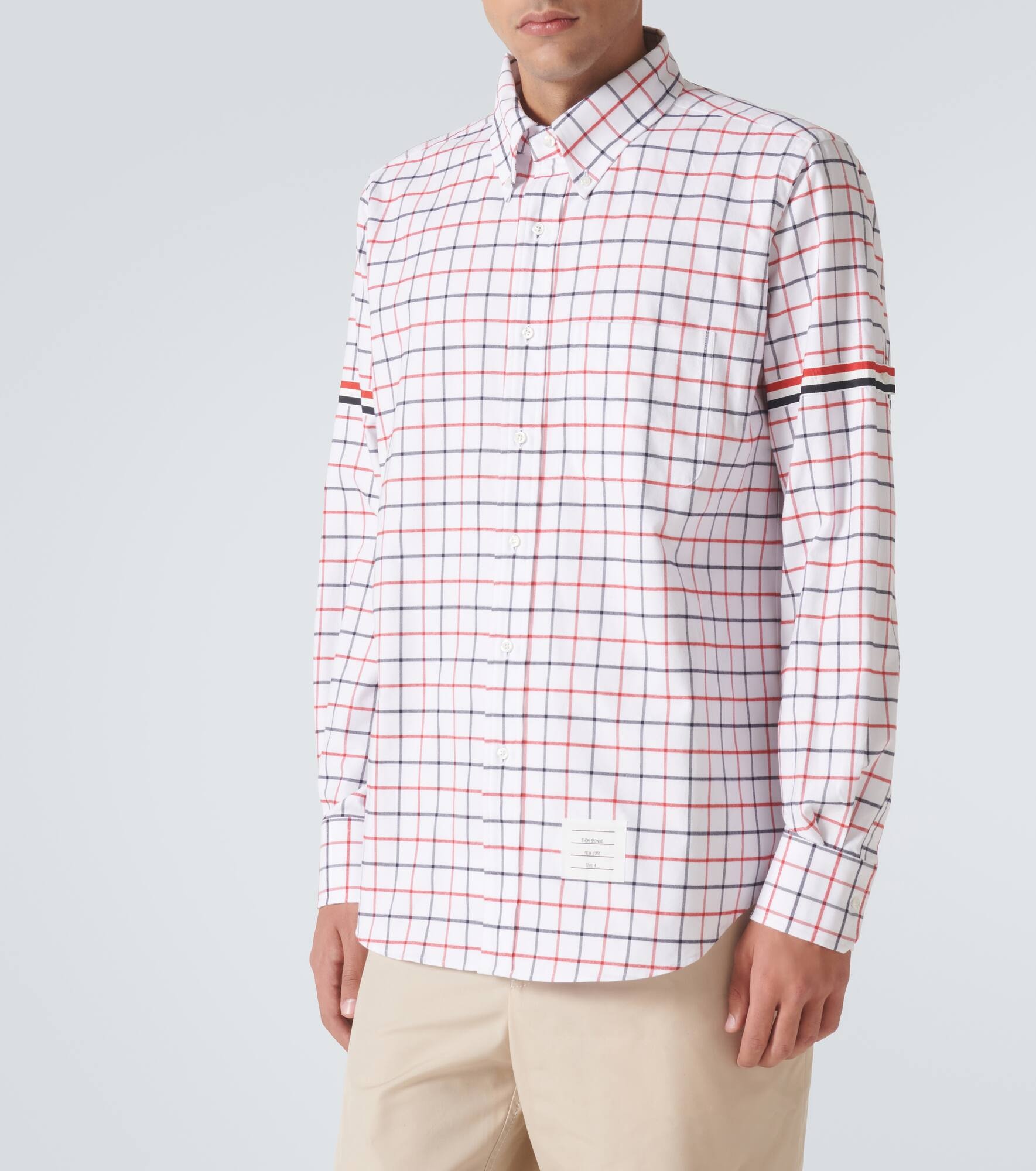 RWB Stripe checked cotton flannel shirt - 3