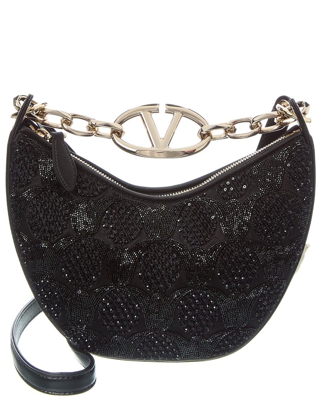 Valentino VLogo Mini Satin Hobo Bag - 1