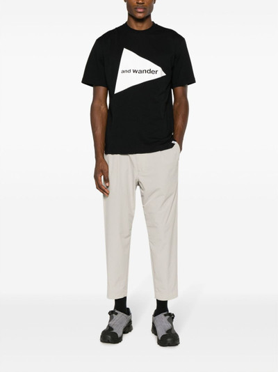 and Wander logo-strap cropped trousers outlook