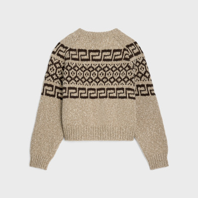 CELINE crew neck sweater in triomphe fair isle wool outlook