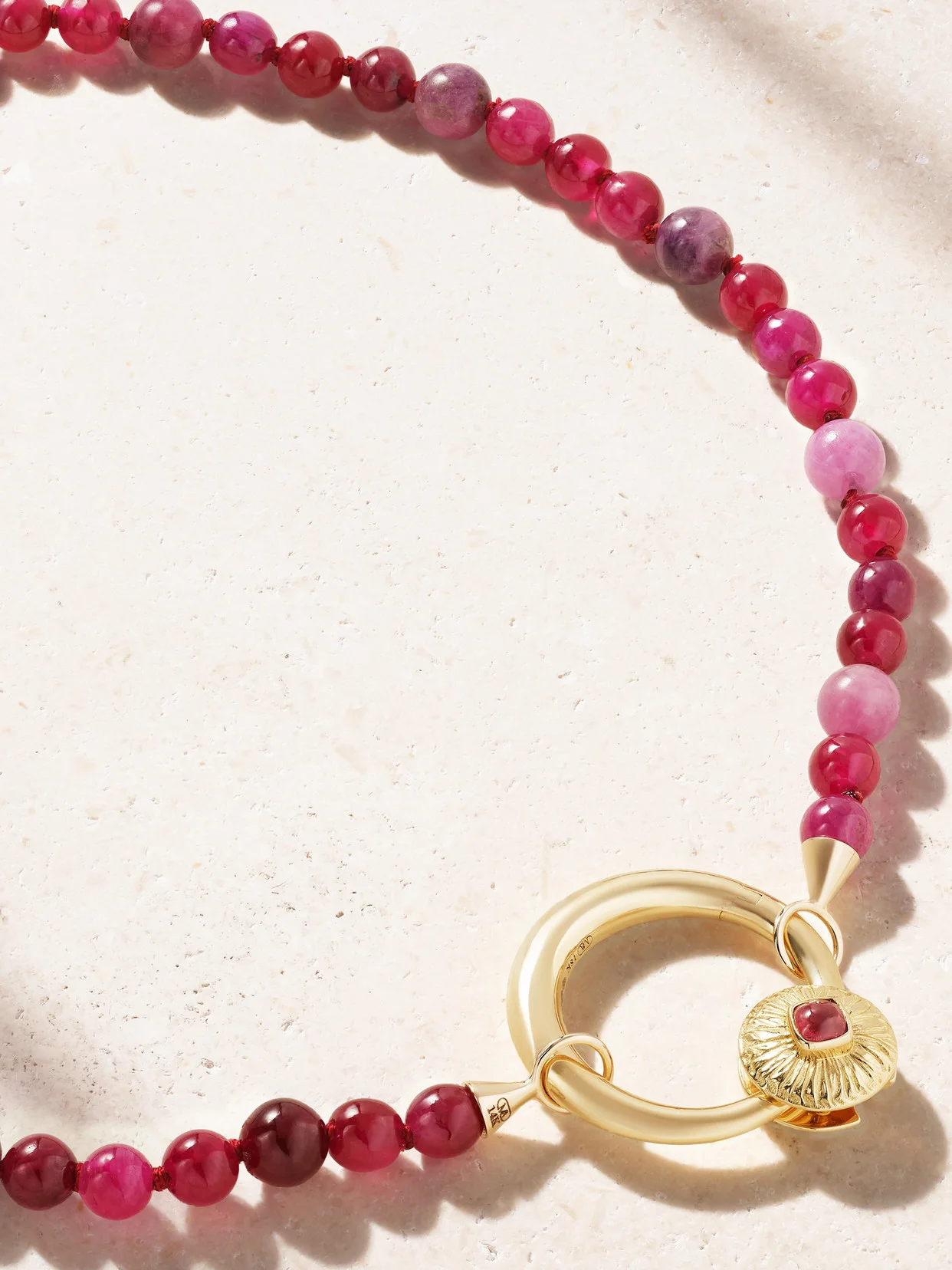 Flower Musgrave Lock 14-karat Gold, Ruby And Spinel Necklace - 1