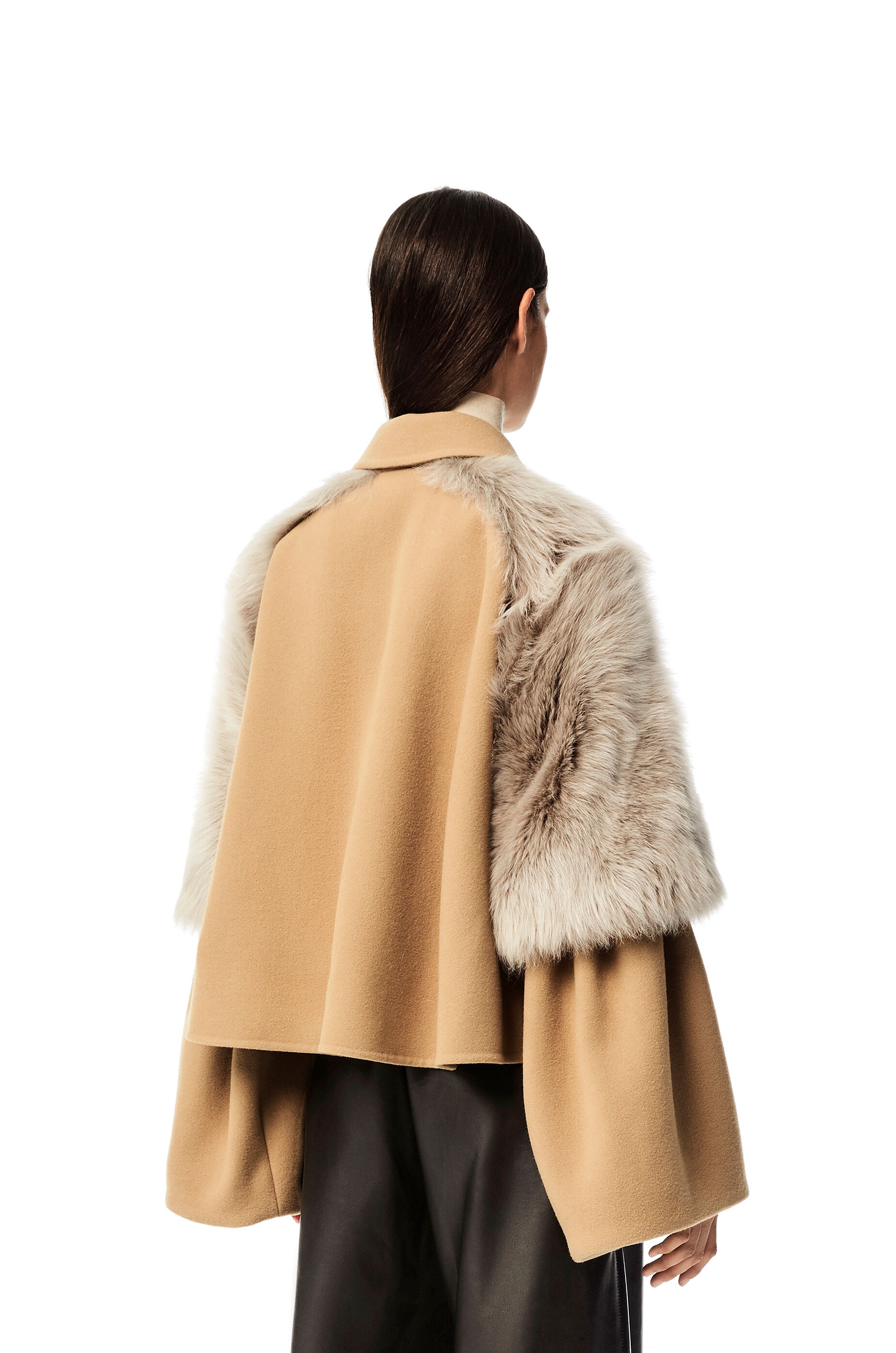 Shearling trim jacket in wool and cashmere - 4