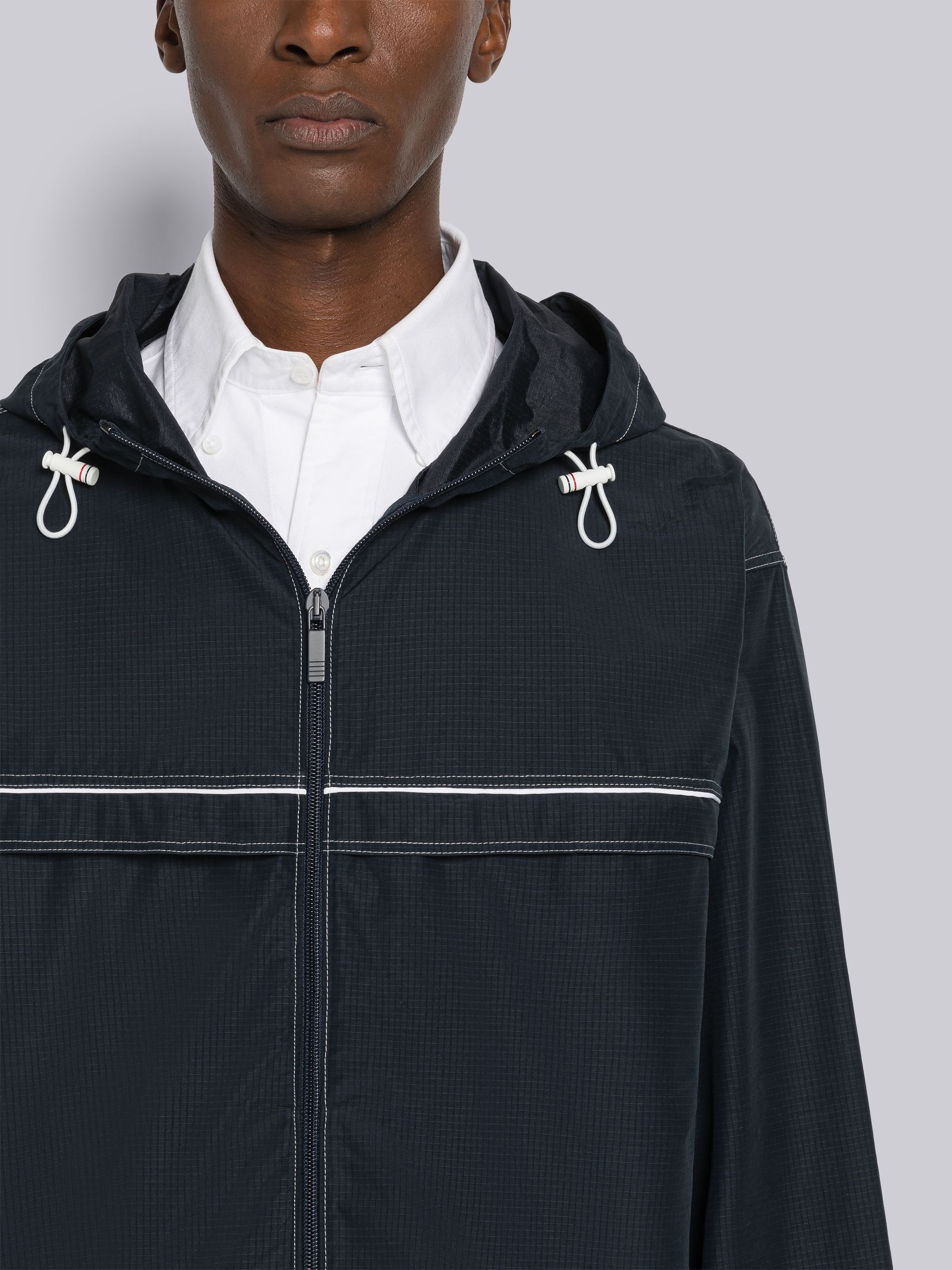 Ripstop Topstitch Oversized Track Jacket - 5