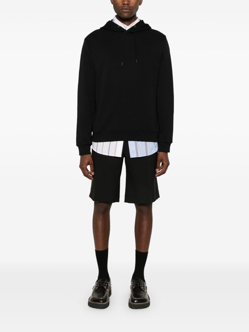 logo-embroidered cotton hoodie - 2