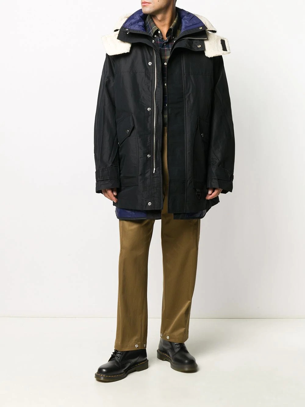 detachable-lining hooded parka - 2