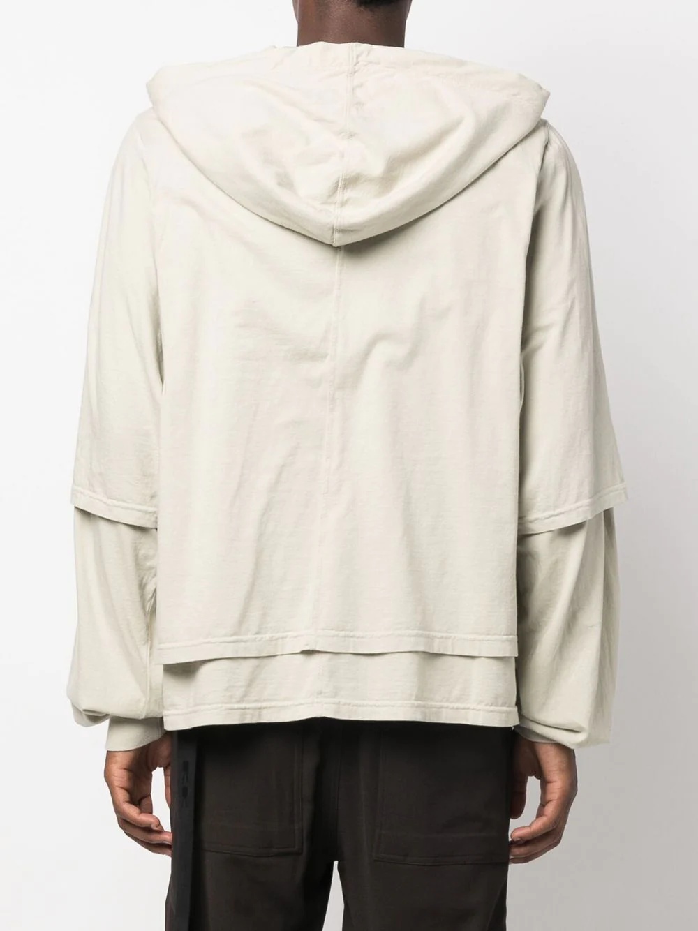 layered long-sleeve hoodie - 4