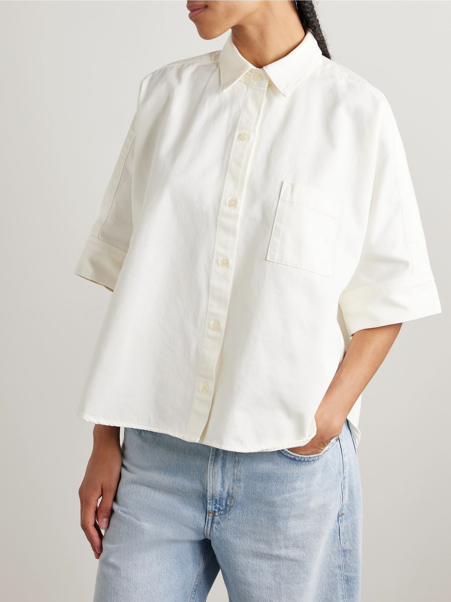 Claire Origami cotton shirt Ivory - 3