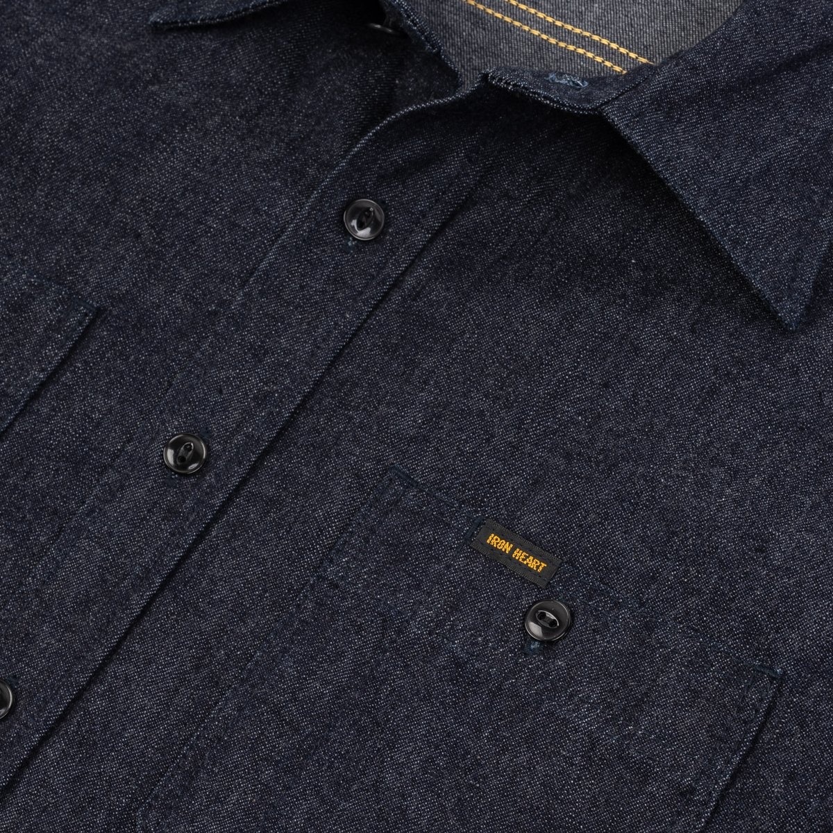 IHSH-351-IND 10oz Selvedge Denim Work Shirt - Indigo - 9