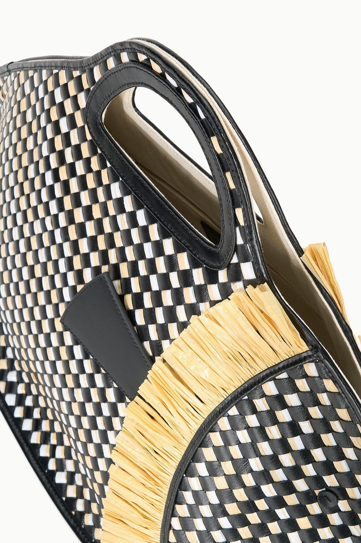 STAUD CLEO FISH BASKET TOTE BLACK/NATURAL - 6