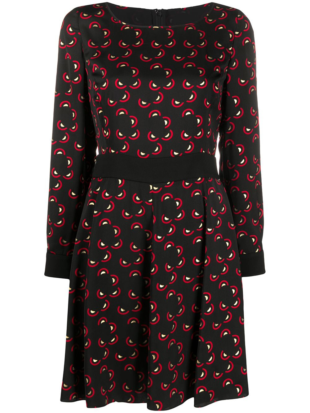 geometric print short dress - 1
