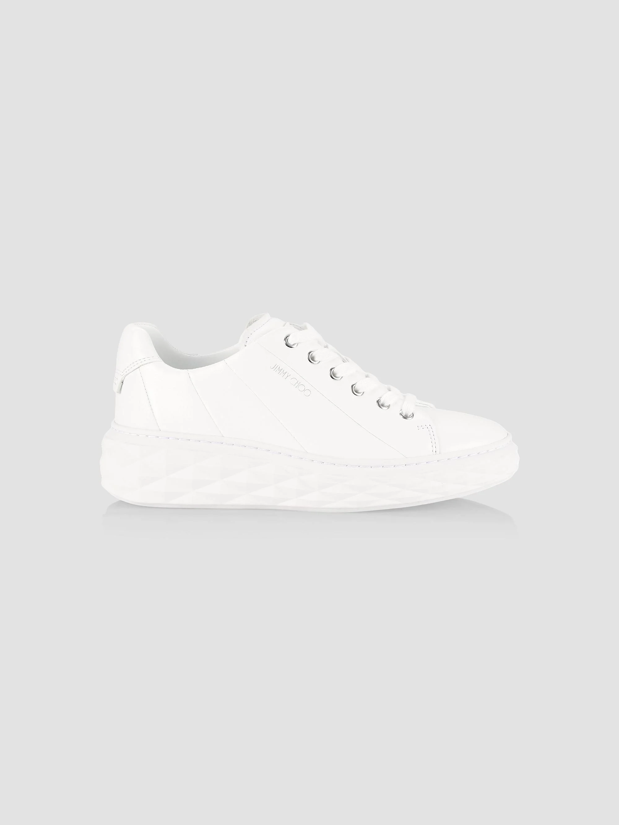 Women's Diamond Light Leather Low-Top Sneakers - White - 1