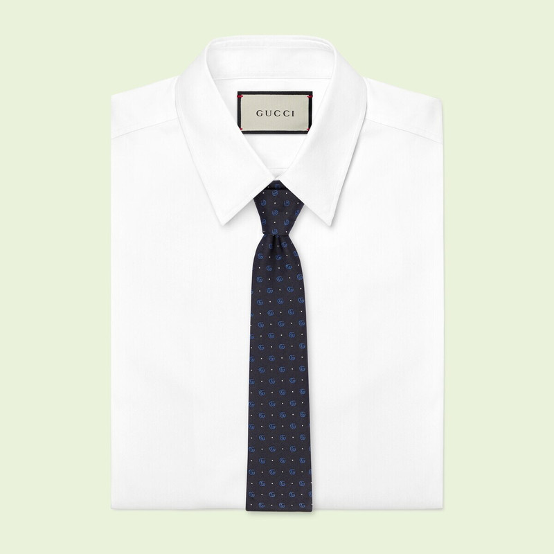 GUCCI Double G and polka dot silk jacquard tie outlook