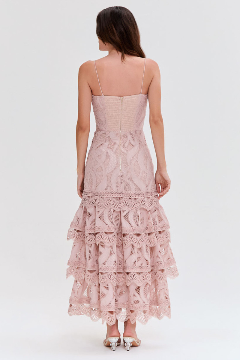 PatBO AURA LACE FLUTTER MIDI DRESS outlook