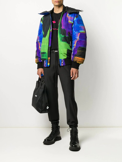 Diesel abstract-print hooded jacket outlook