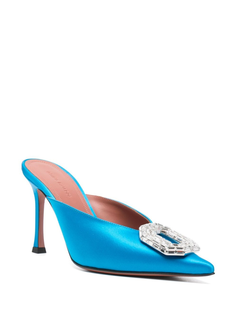 Amina Muaddi 90mm Camelia mules outlook