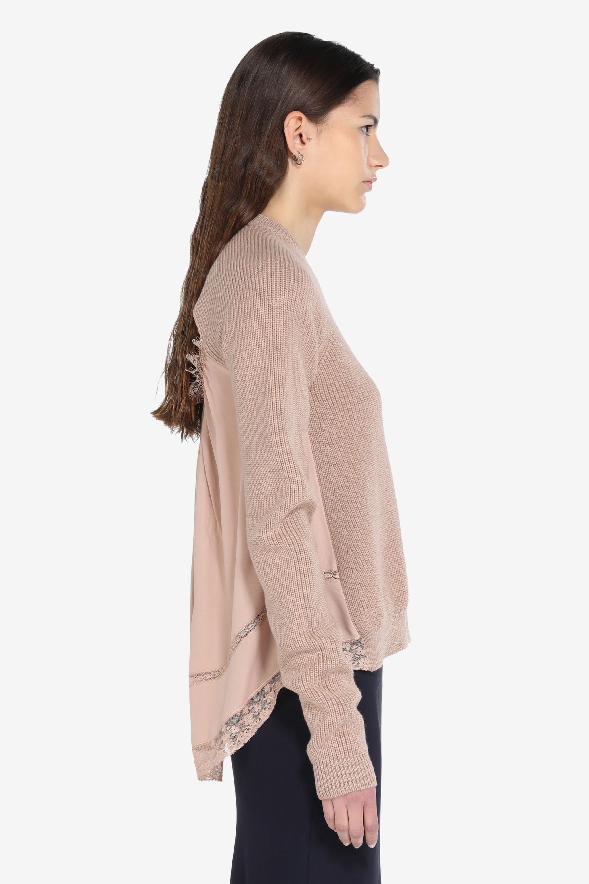 LACE-TRIM CUT-OUT SWEATER - 3