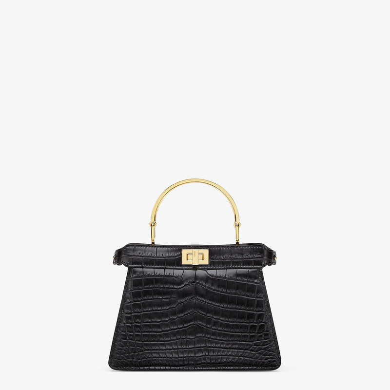 Black crocodile leather bag 1