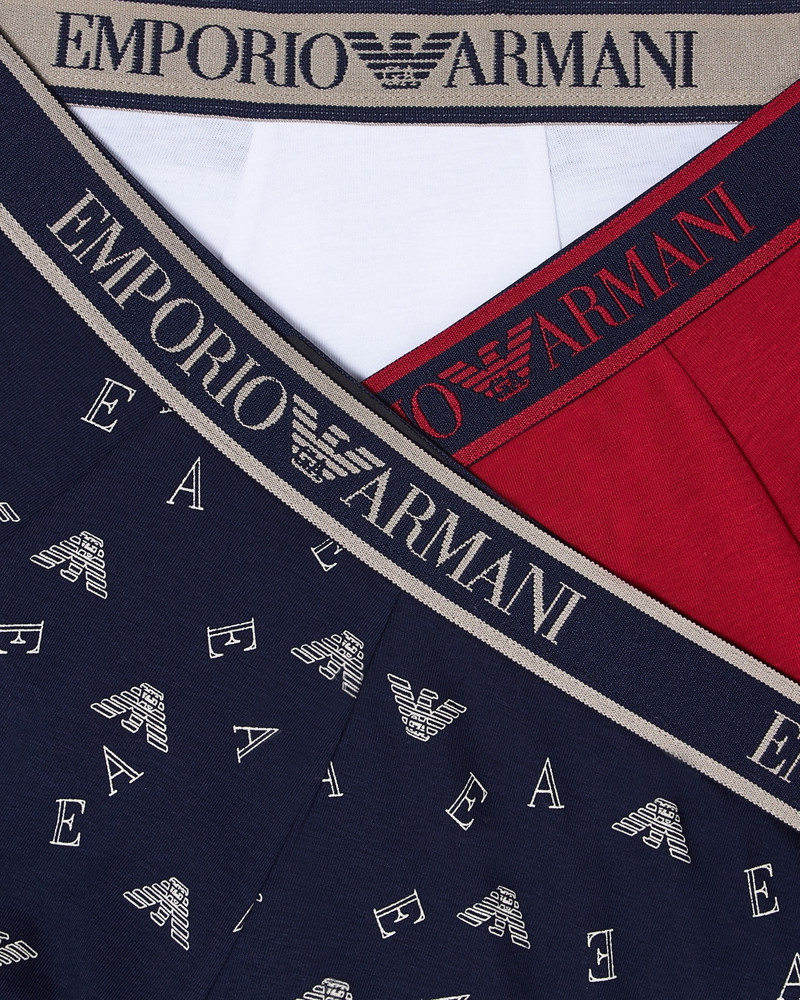 EMPORIO ARMANI THREE-PACK OF BOXER BRIEFS WITH CORE LOGO WAISTBAND outlook