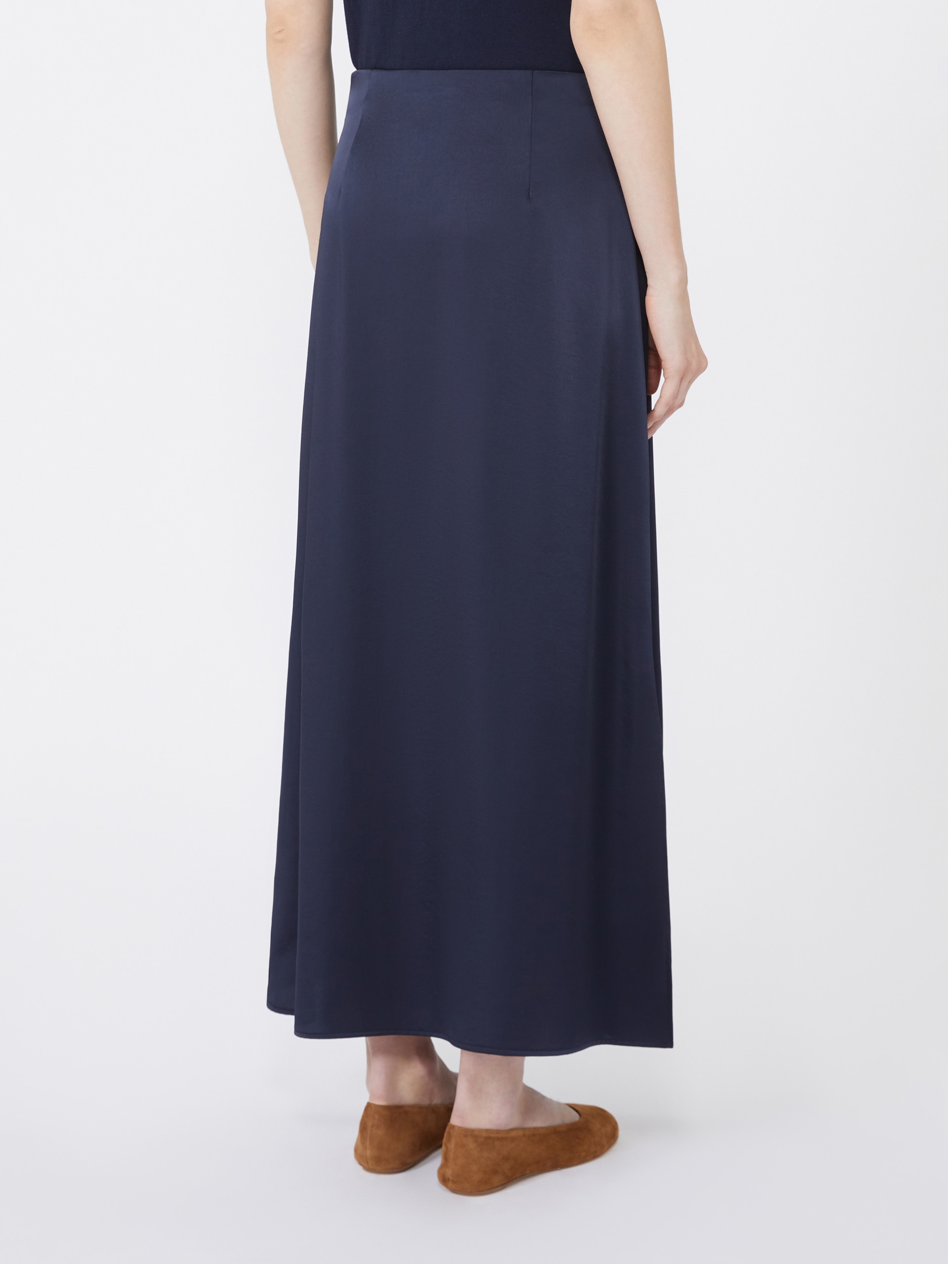 ANGELO Satin calf-length skirt - 4