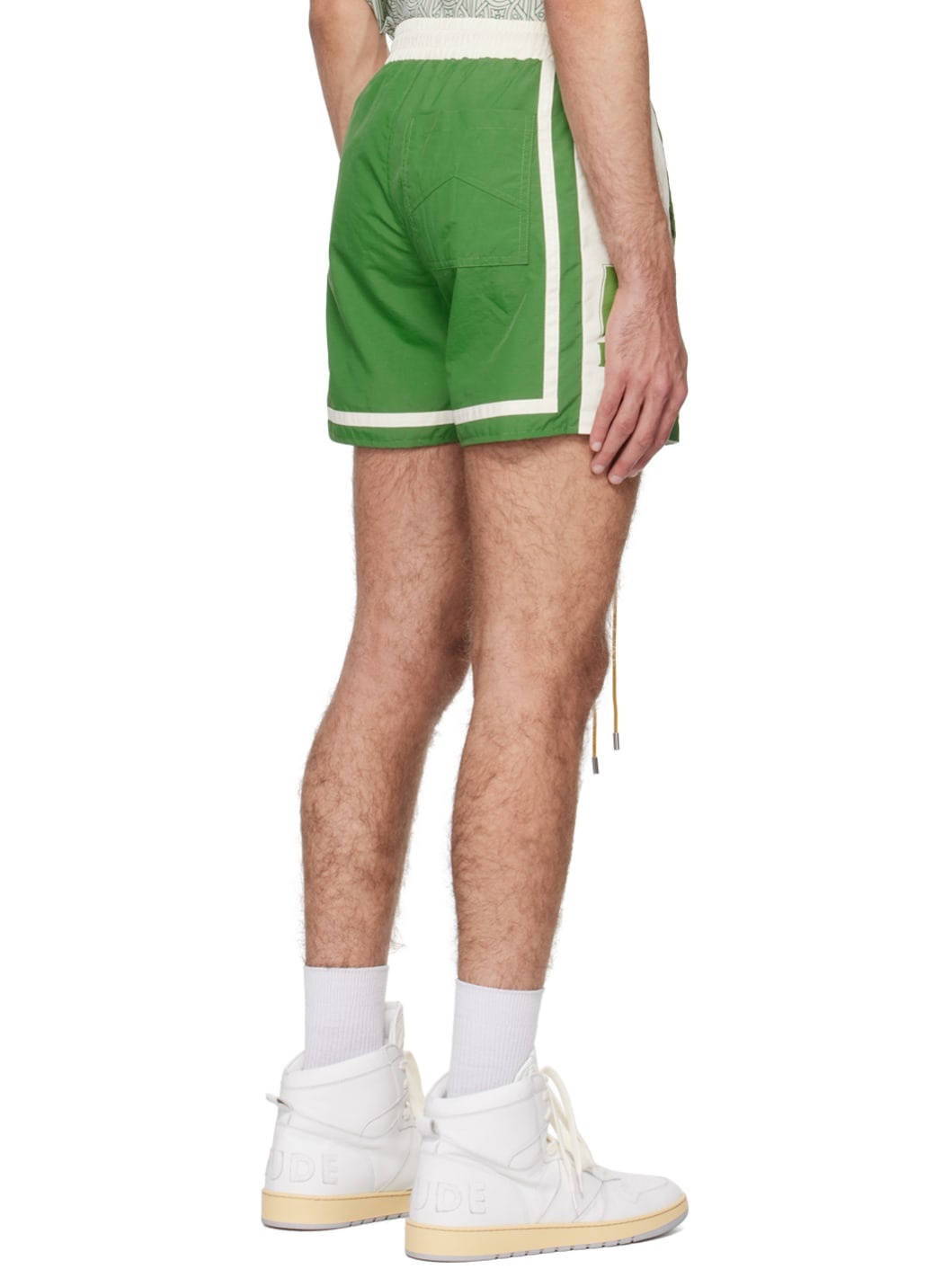Green & Off-White Moonlight Shorts - 3