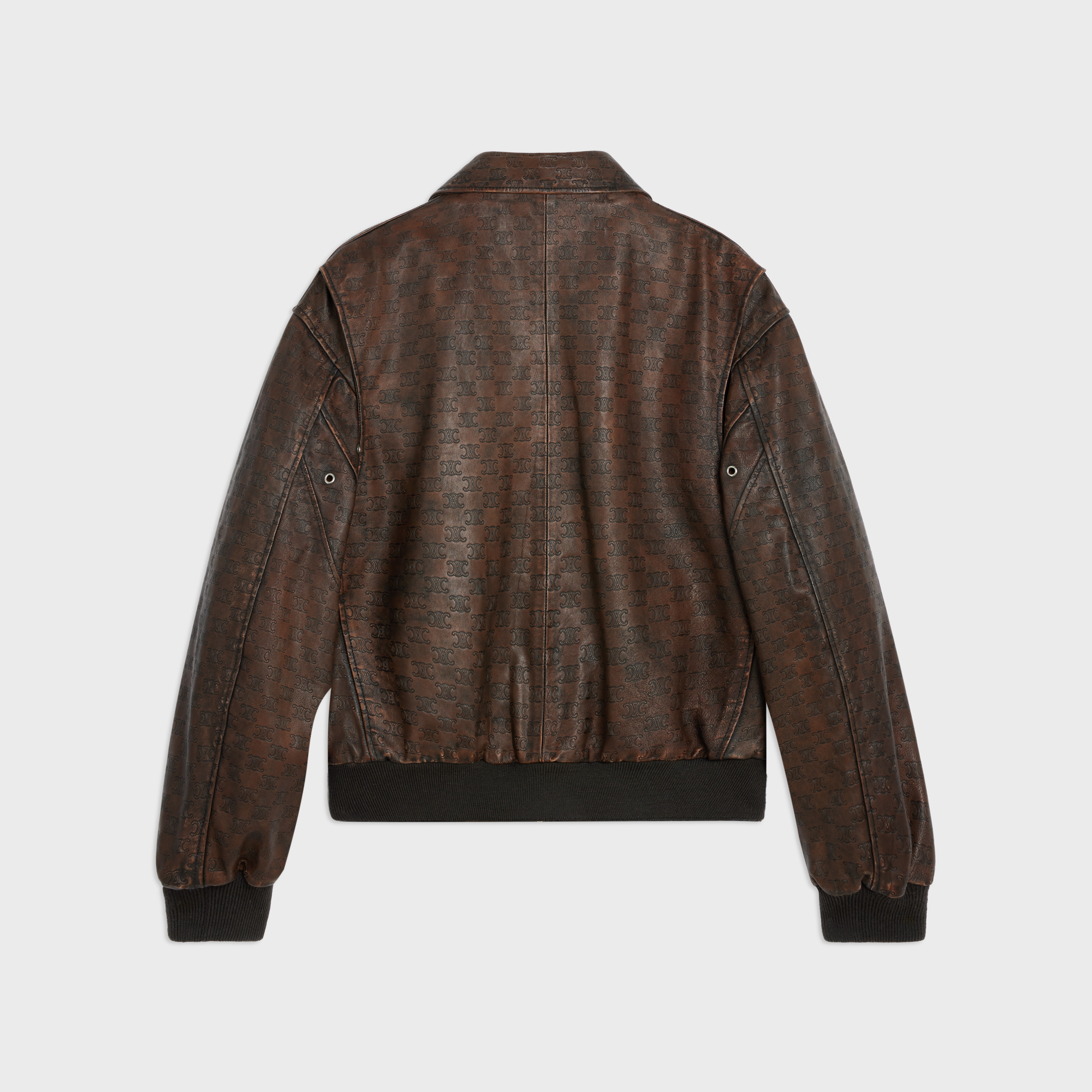 aviator blouson jacket in embossed lambskin