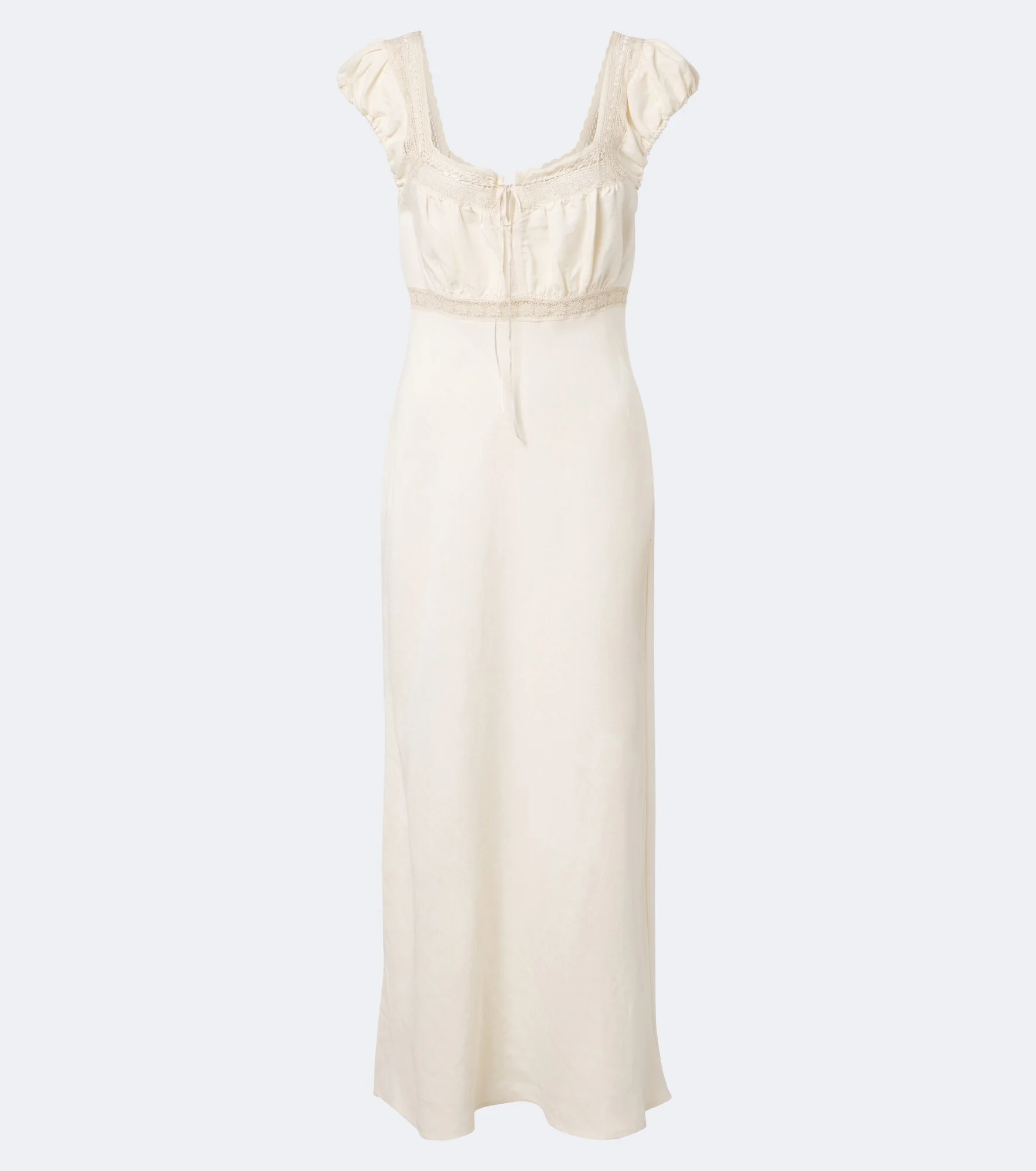 Maeva lace-trimmed linen-blend maxi dress - 1