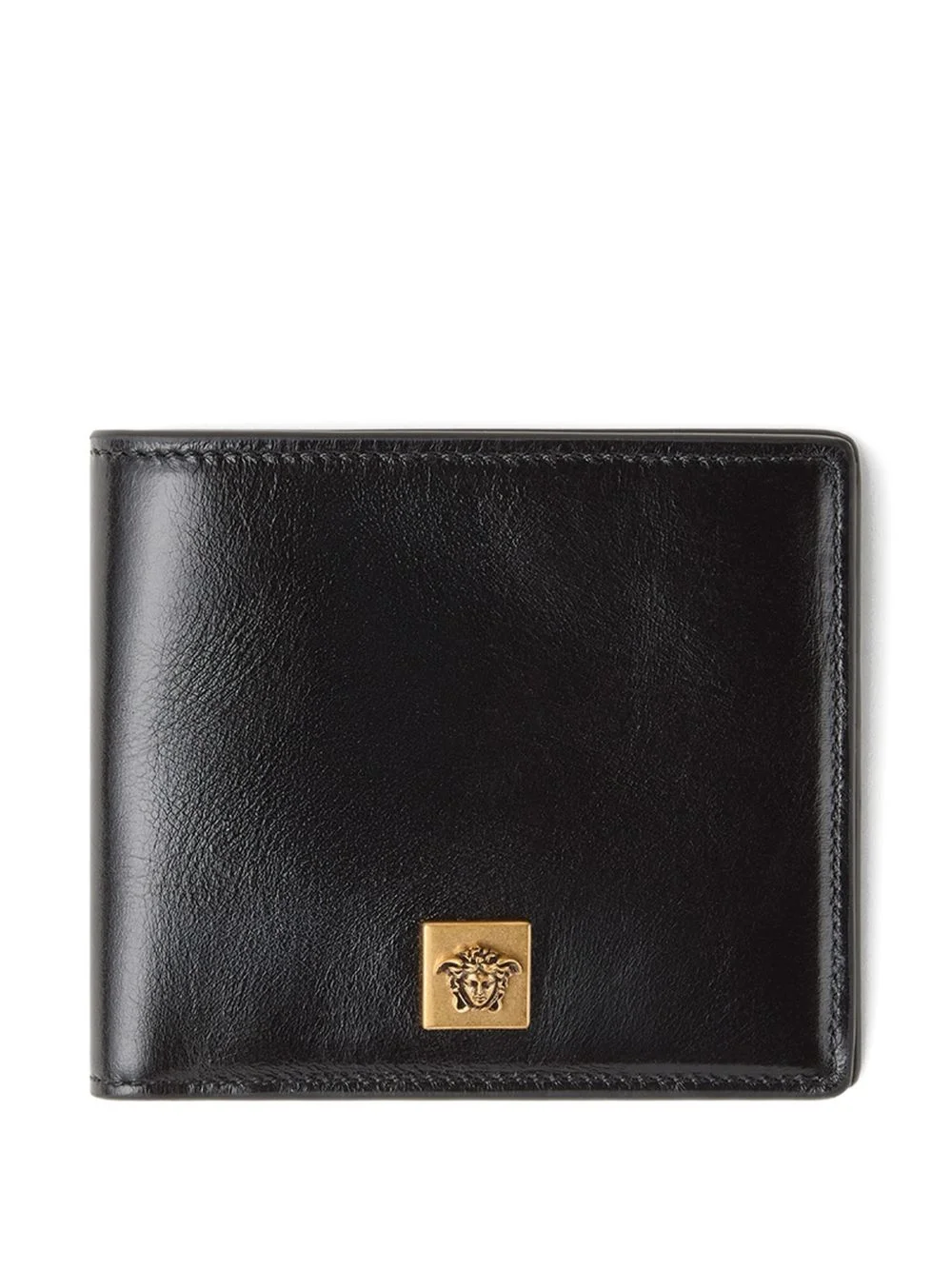 Medusa-plaque leather bifold wallet - 1
