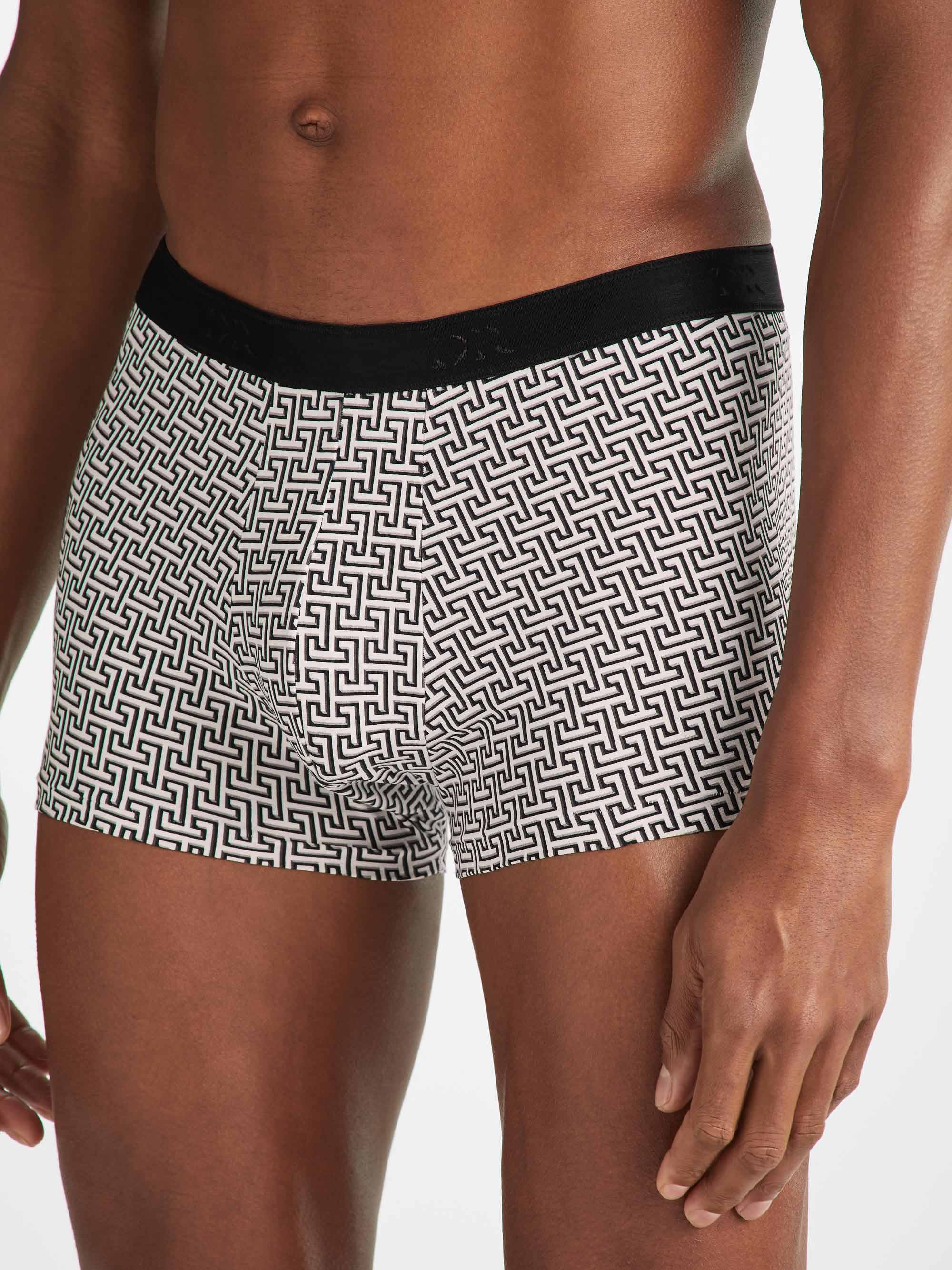Men's Boxer Briefs Geometric 7 Pima Cotton Stretch Black - 3